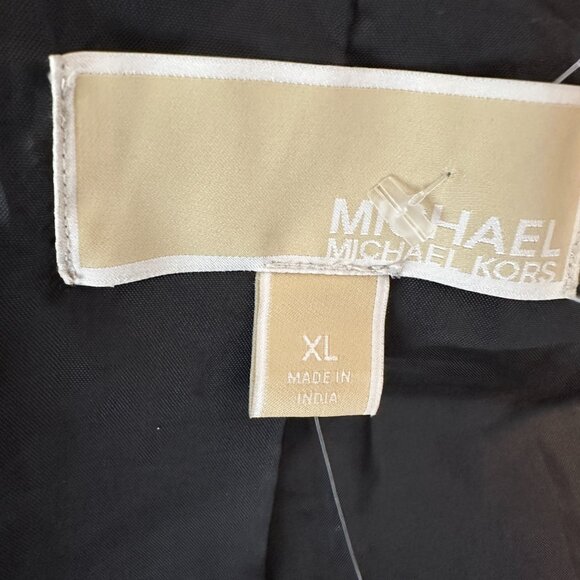 NWT Michael Kors Black Lamb Leather Moto Jacket Women's Size XL - Picture 13 of 16